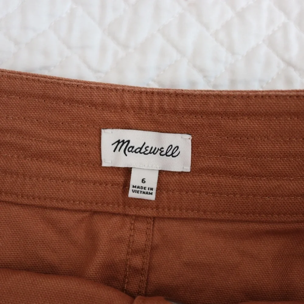 Madewell High Waist Snap Mini Skirt in Rust Brown Womens Size 6 Preppy Y2K